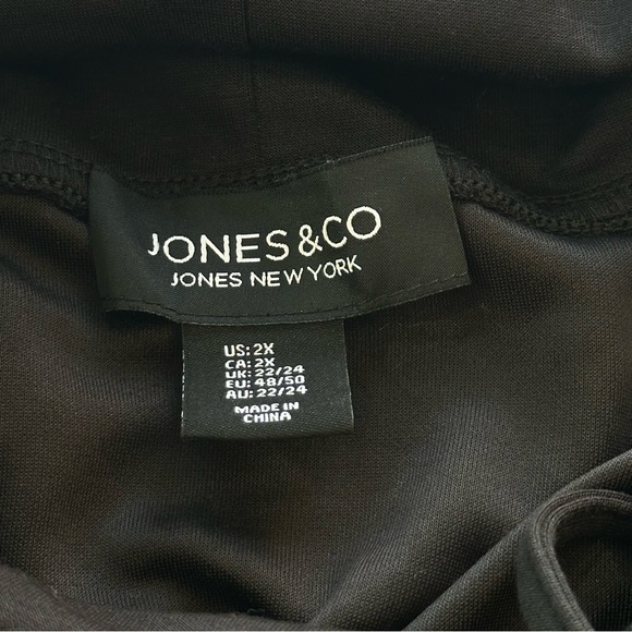 Jones & Co Black Tunic 2X Cowl Neck Buttery Soft Drawstring Long Sleeve - Picture 8 of 9